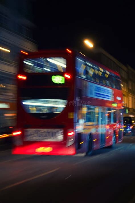 London red bus at night stock photo. Image of europe - 45725712