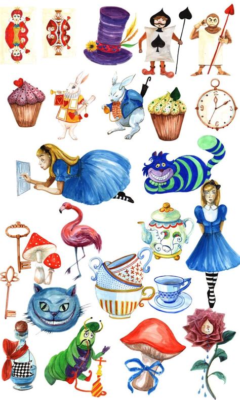 Alice in Wonderland Clipart: watercolor ALICE - Etsy | Alice in ...