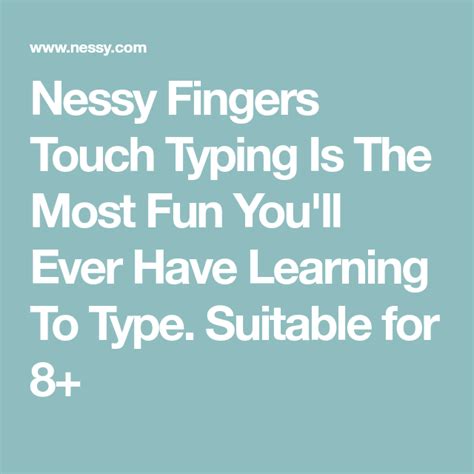 Nessy Fingers Touch Typing | Learn to type, Finger, Learning