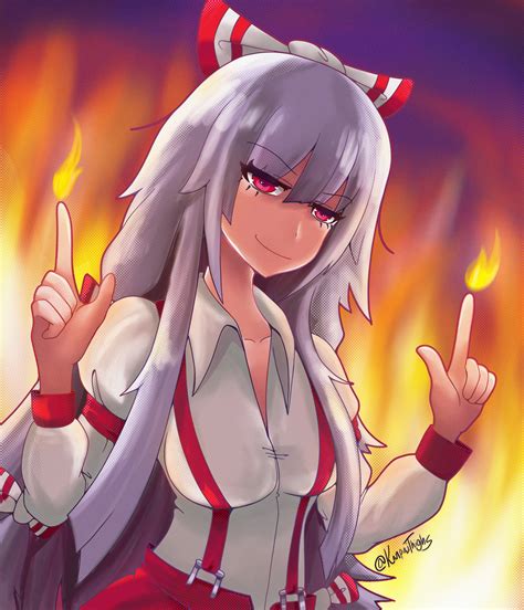 Wallpaper : Fujiwara no Mokou, Touhou, anime girls, artwork, digital art, fan art 3240x3780 ...