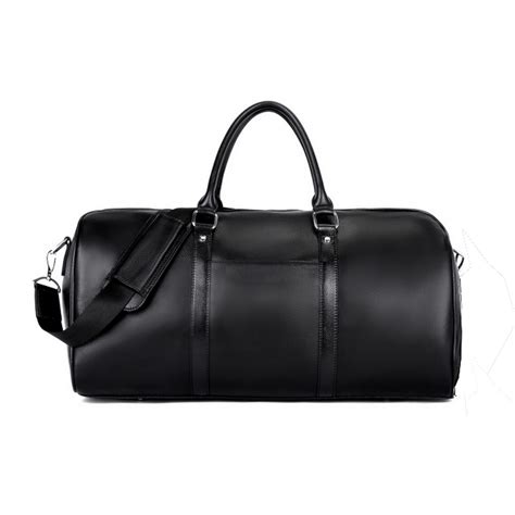 Leather Duffle Bag Genuine Mens Shoulder Bag For Travel Weekender Bag ...