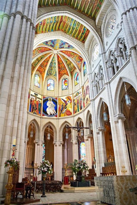 Interior of Almudena Cathedral in Madrid Stock Photo - Image of cathedral, europe: 92184484