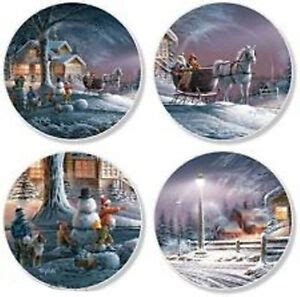 TERRY REDLIN Set of 4 Mini Plates Christmas 5955506581 WINTER WONDERLAND | eBay