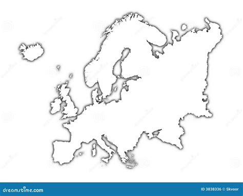 Europe Outline Map With Countries Borders. Detail Of World Political Map, Central And Eastern ...