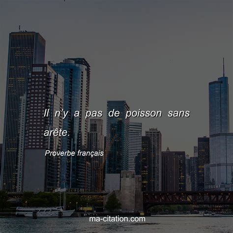 Il n’y a pas de poisson sans arête. Proverbe français. | Ma-Citation.com