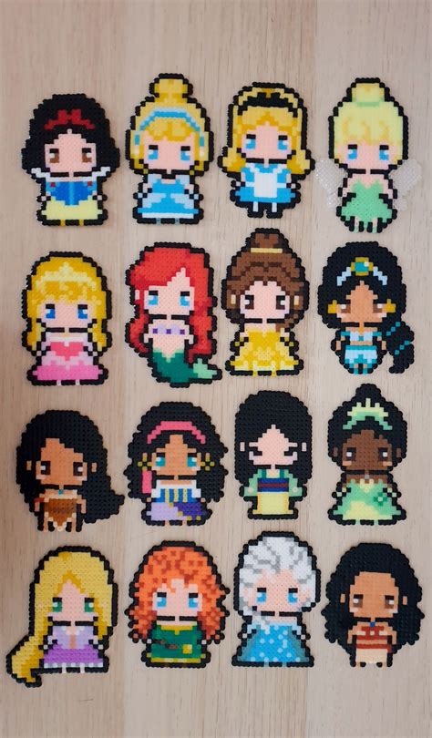 Disney Princesses Cute in 2021 | Perler bead disney, Hama beads disney, Disney hama beads pattern