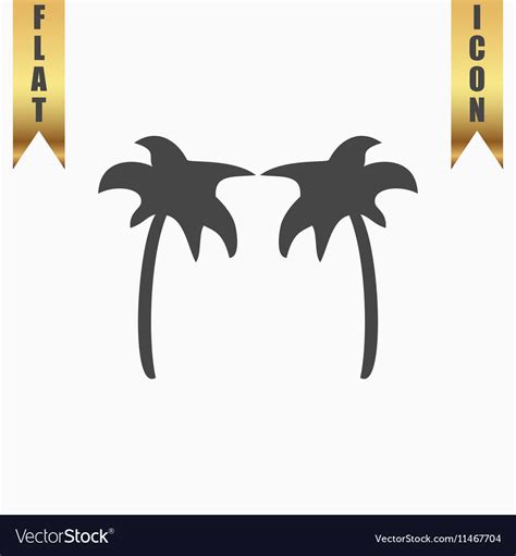 Two palm trees silhouette isolated Royalty Free Vector Image