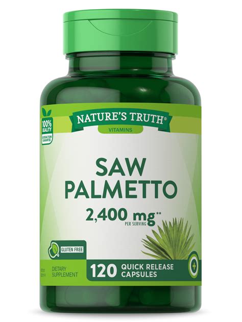 Saw Palmetto Extract | 2400 mg | 120 Capsules | Gluten Free | By Nature's Truth - Walmart.com