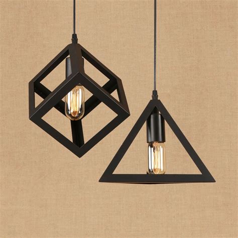 Aliexpress.com : Buy Loft industrial iron pyramid/square style pendant lamp adjust cord E27 LED ...