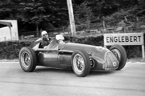 Alfa Romeo Alfetta 159, Juan Manuel Fangio at the 1951 Belgium GP on ...