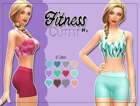 SIMS 4 - KASS - FITNESS Outfit #2 | Sims 4, Workout clothes, Sims 4 update