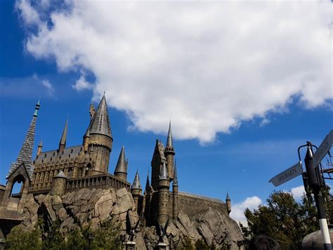 Osaka, Japan on April 8, 2019. This is a photo of the Hogwarts castle building in Universal ...