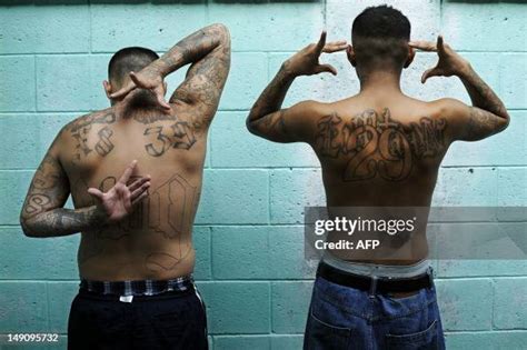 Members of the 18th street gang pose for a picture in the... News Photo - Getty Images