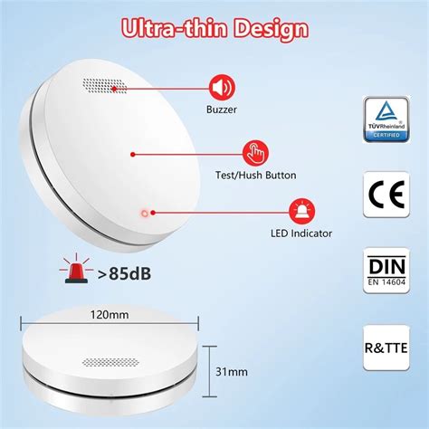 Home alarm system wireless interconnected smoke detector Interlinked ...