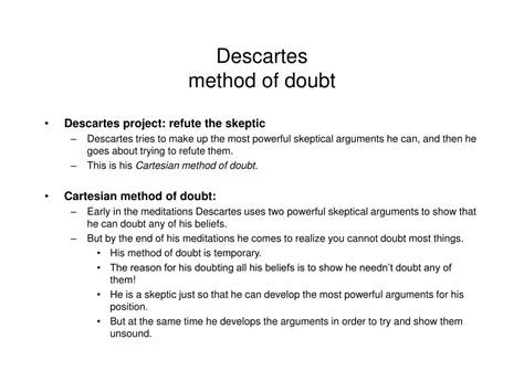 PPT - Introduction to Philosophy Lecture 9 Epistemology #2: Descartes PowerPoint Presentation ...