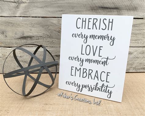 Cherish Every Memory Love Every Moment Sign Farmhouse Decor | Etsy