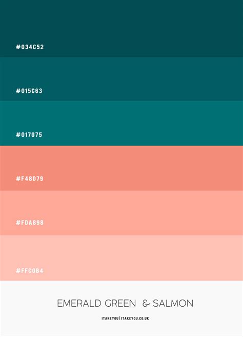 Green Teal and Salmon Colour Scheme, Salmon Pink Hex Color