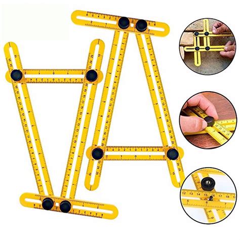 Yellow Angle Measurement Tool, Multi Angle Measuring Ruler, Template Measuring Tool for All ...