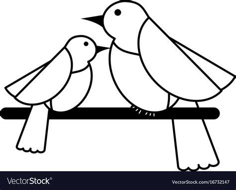 Birds on branch icon image Royalty Free Vector Image