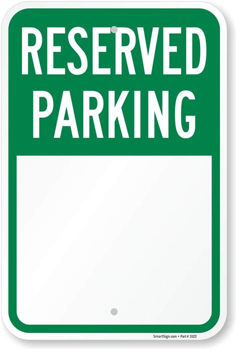 SmartSign Aluminum Sign, Legend"Blank Reserved Parking", 18" High X 12 ...