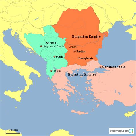 StepMap - The First Bulgarian Empire (Exile Series) - Landkarte für Europe