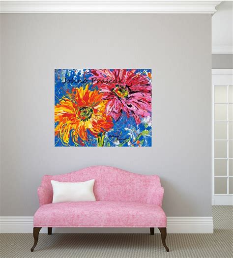 Modern Floral Art Flower Wall Art Floral Art Daisies Wall - Etsy