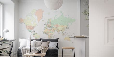 World Map Countries XL Wallpaper | Happywall