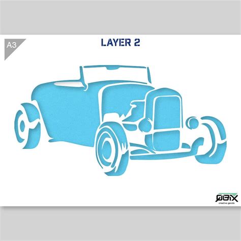 Hot Rod Stencil Car Stencil Classic Car Stencil 2 Layers - Etsy