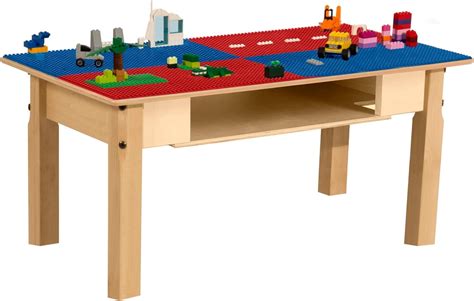 Time-2-Play Wooden Lego Compatible Play Table, Rectangular Activity ...