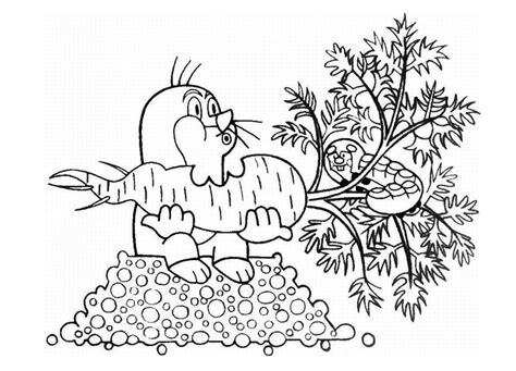 Krtek Running Coloring Page - Free Printable Coloring Pages for Kids