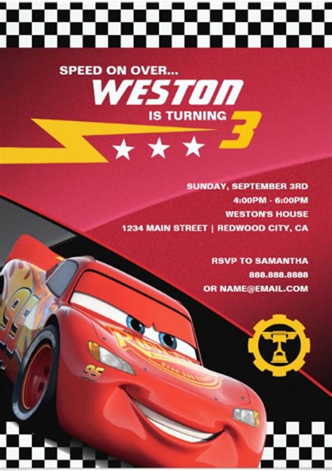 Lightning Mcqueen Invitation