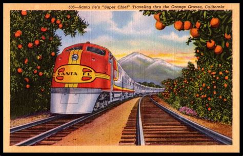 Santa Fe Super Chief Train Travel Poster Canvas Print Fridge Magnet 6x8 ...