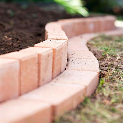 curvy brick border install vertical inner double layer close up #homeGarden | Brick garden ...