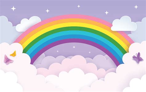 Mural Rainbow Clouds | Wallpaper Online