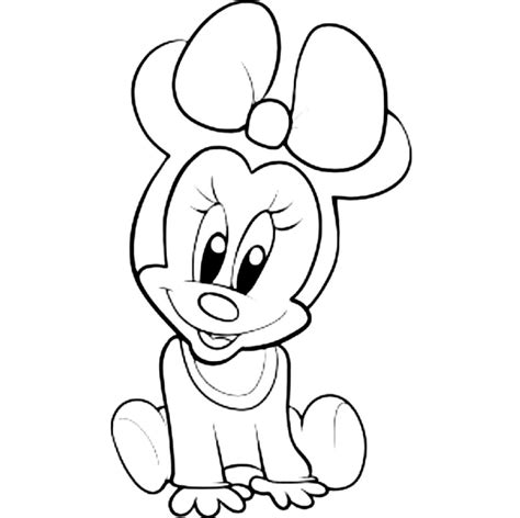 Cute Baby Minnie Mouse Coloring Page - Free Printable Coloring Pages ...