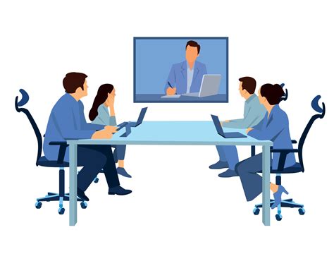 Diverse company employees having online business conference video call on tv screen monitor in ...