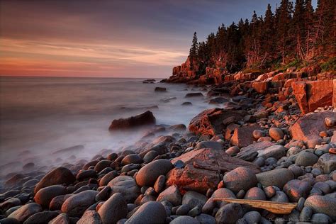 sunrise on the Otter Cliffs Photograph by Daniel Behm - Fine Art America