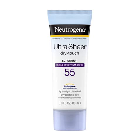 Chemical Body Sunscreen: Neutrogena Ultra Sheer Dry Touch Sunscreen Lotion SPF 55 | Mineral Vs ...