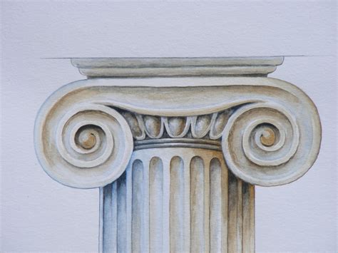 Greek Ionic Column Watercolour - Etsy Canada | Ionic column, Architecture drawing art, Wall drawing