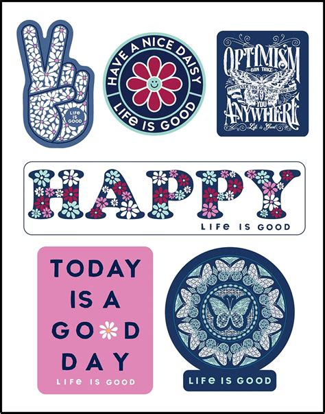 Amazon.com: Life is Good Six-Pack Stickers, Happy Pack : Arts, Crafts ...