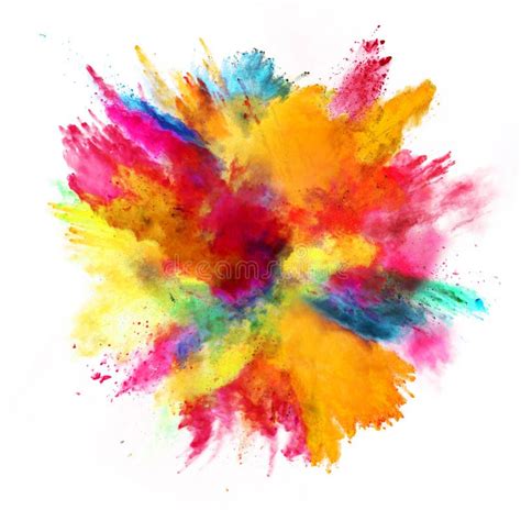 Explosion of Colored Powder on White Background Stock Photo - Image of ...