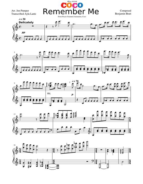 Remember Me Sheet music for Piano (Solo) | Musescore.com