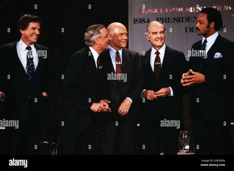 1984 Democratic Presidential Debate. Left to Right: Gary Hart, Walter ...