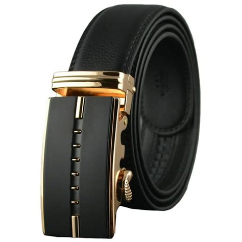 Ayli_AsYouLikeIt - Men's Dress Belt Genuine Leather Automatic Buckle Ratchet Belt, Adjustable ...