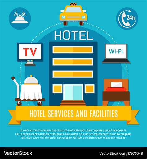 Hotel services and facilities Royalty Free Vector Image