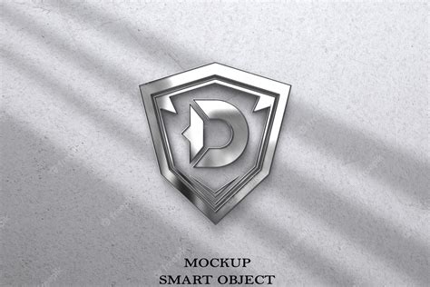 Premium PSD | Steel effect logo mockup