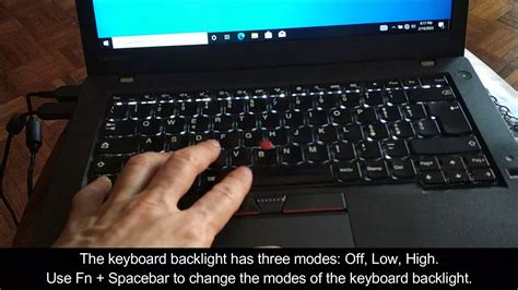 Lenovo Thinkpad (T460) - How to turn on or off the keyboard light (backlight) - YouTube