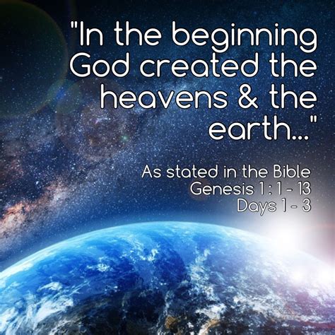 In the beginning God created the heavens and the earth. God is the ...