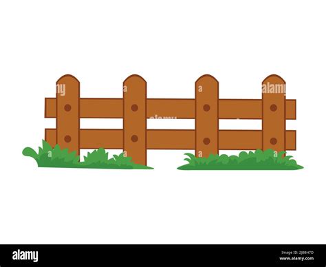 Wooden fence clipart Stock Vector Image & Art - Alamy