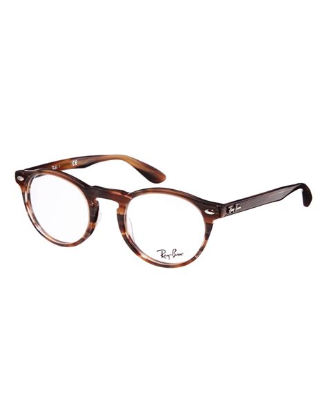 Lyst - Ray-Ban Round Glasses in Brown